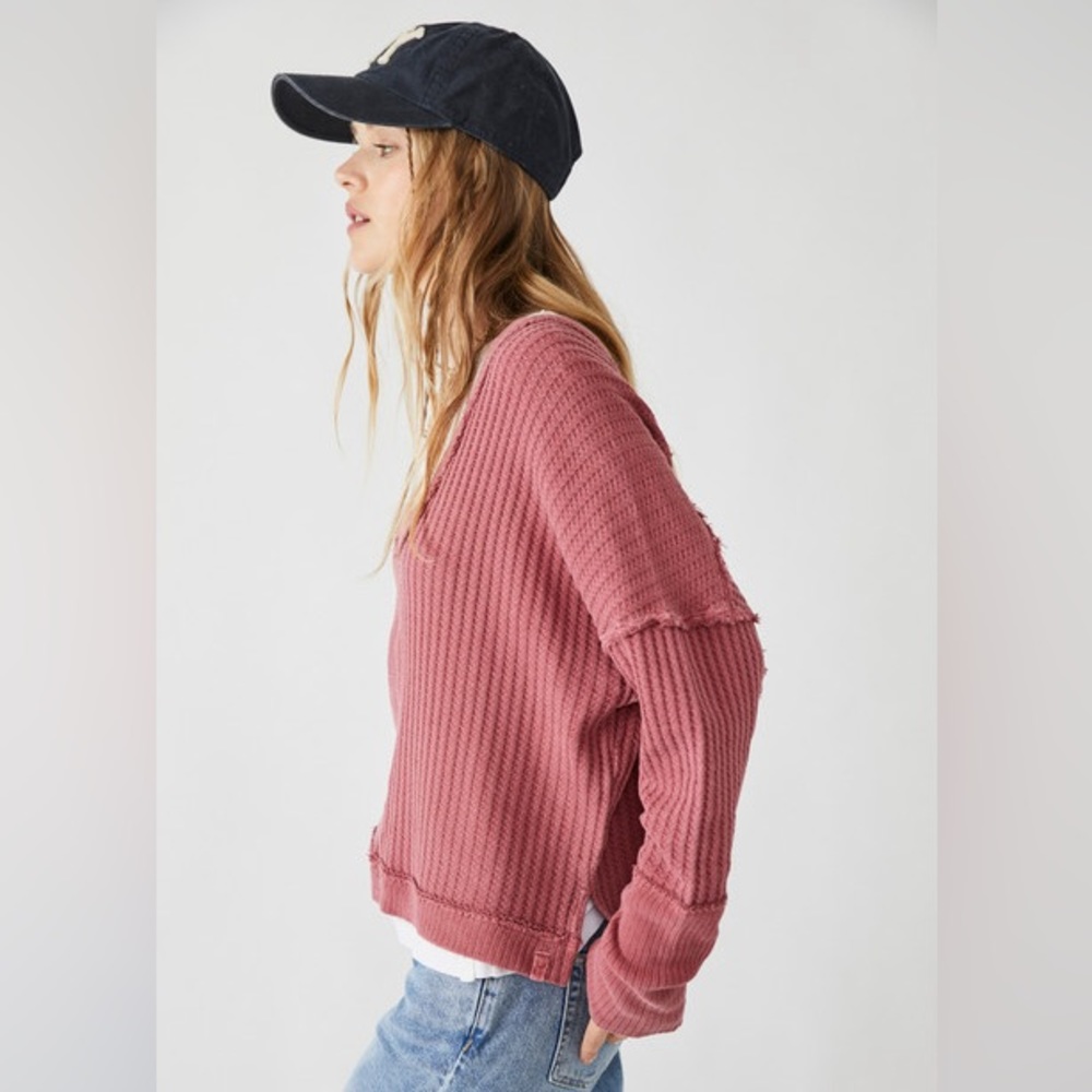 We The Free People New Magic Thermal Long-Sleeve Top-Cowboy Pink-Women Medium
